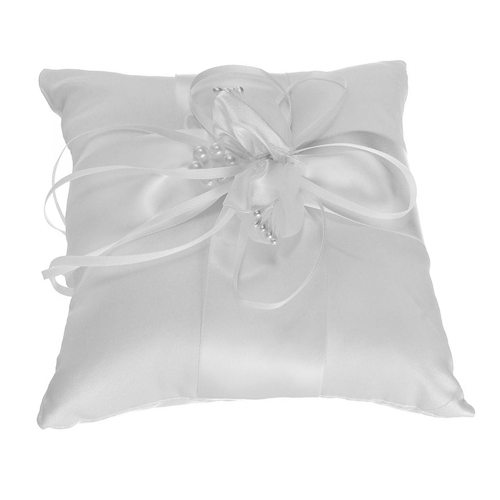 Ring Bearer Pillow - Elegant Pearl Flower Wedding Ring Pillow