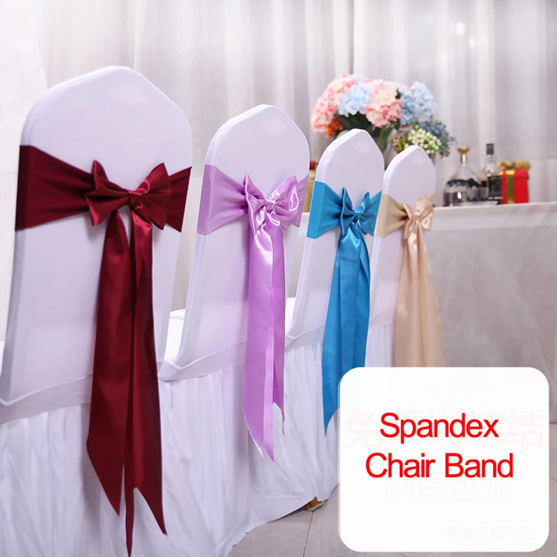 Chair Sash Organza - 25pcs Satin Spandex Chair Cover Band
