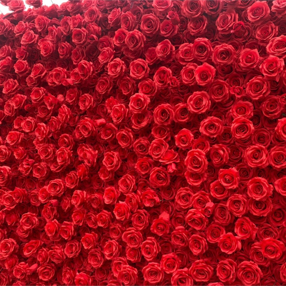 Uflower Red Rose 5D Cloth Flow - Wedding Backdrop Curtain ulasan dan harga