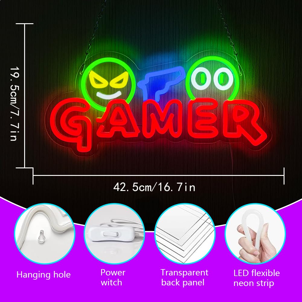 Gamer Neon Sign LED Wall Light - Wedding Zone ulasan dan harga