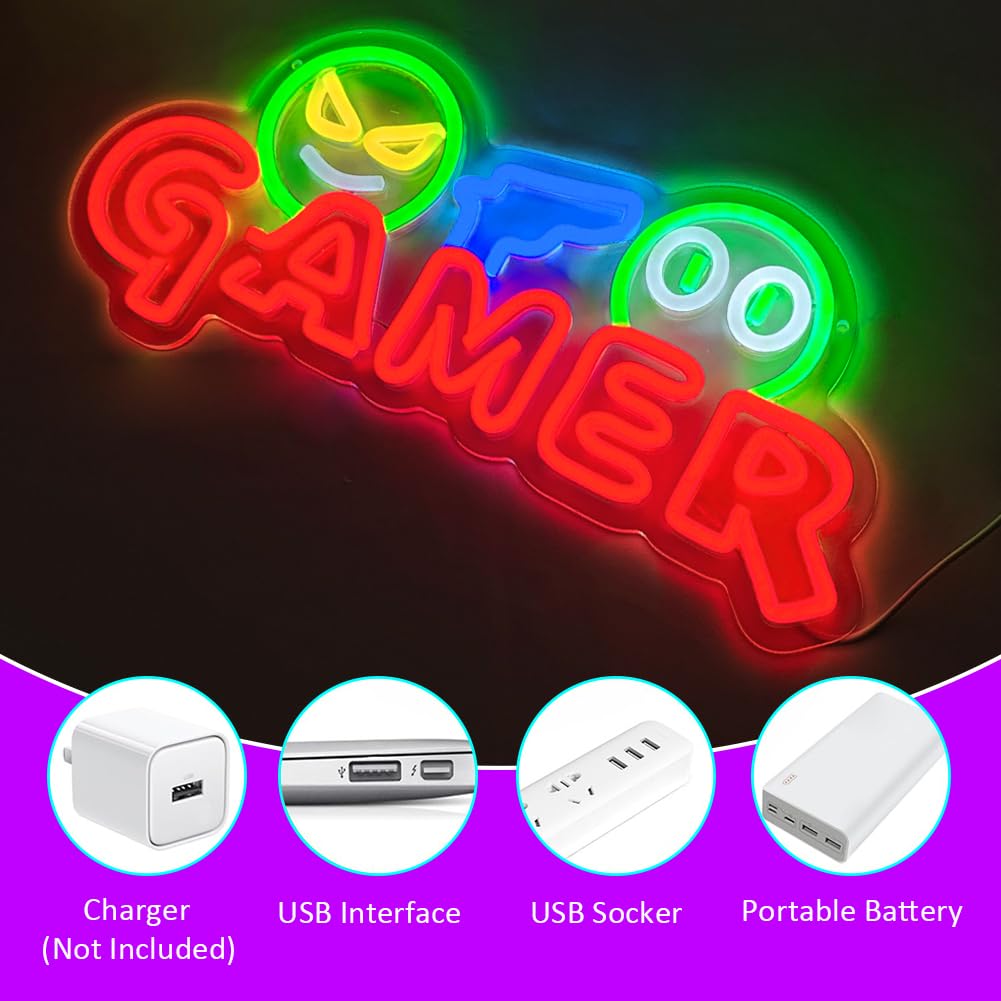 Gamer Neon Sign LED Wall Light - Wedding Zone ulasan dan harga