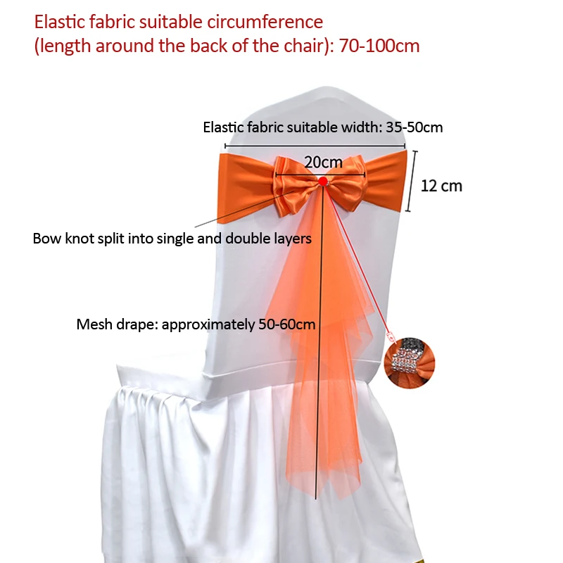10 50pcs Spandex Chair Sashes  - Chair Sash Organza ulasan dan harga