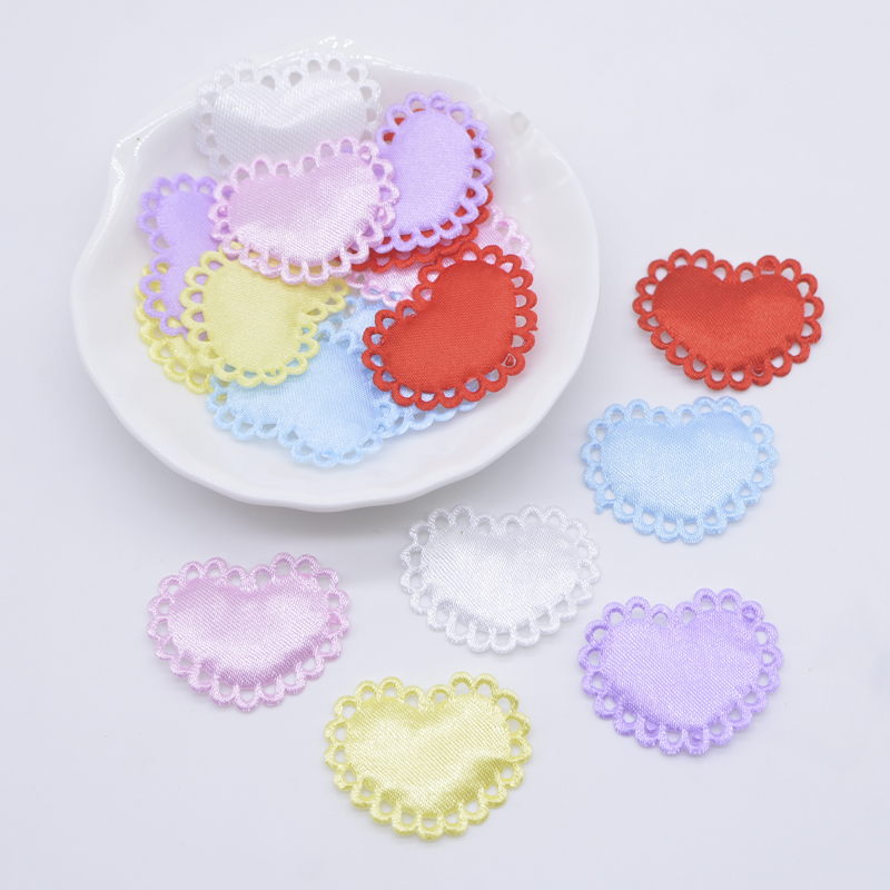 50Pcs 29*24mm Heart Cloth Padd - Wedding Superstar ulasan dan harga