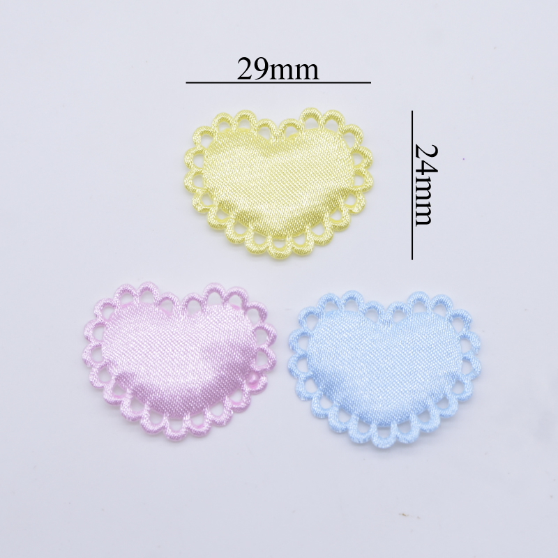 50Pcs 29*24mm Heart Cloth Padd - Wedding Superstar ulasan dan harga