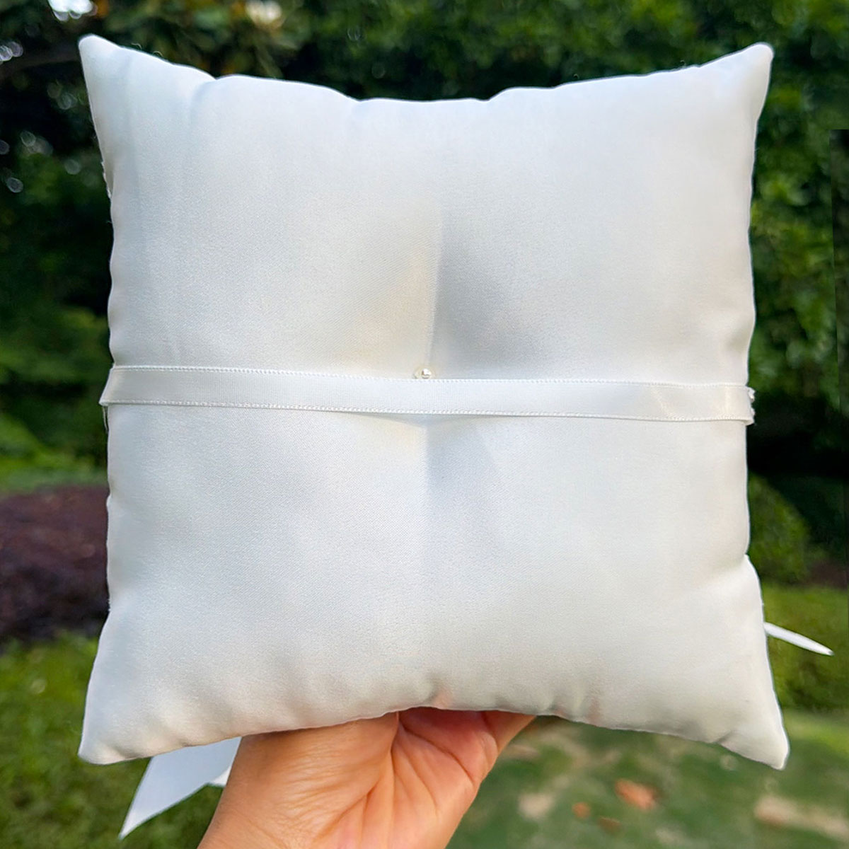 White Lace Wedding Ring Pillow - Ring Bearer Pillow ulasan dan harga