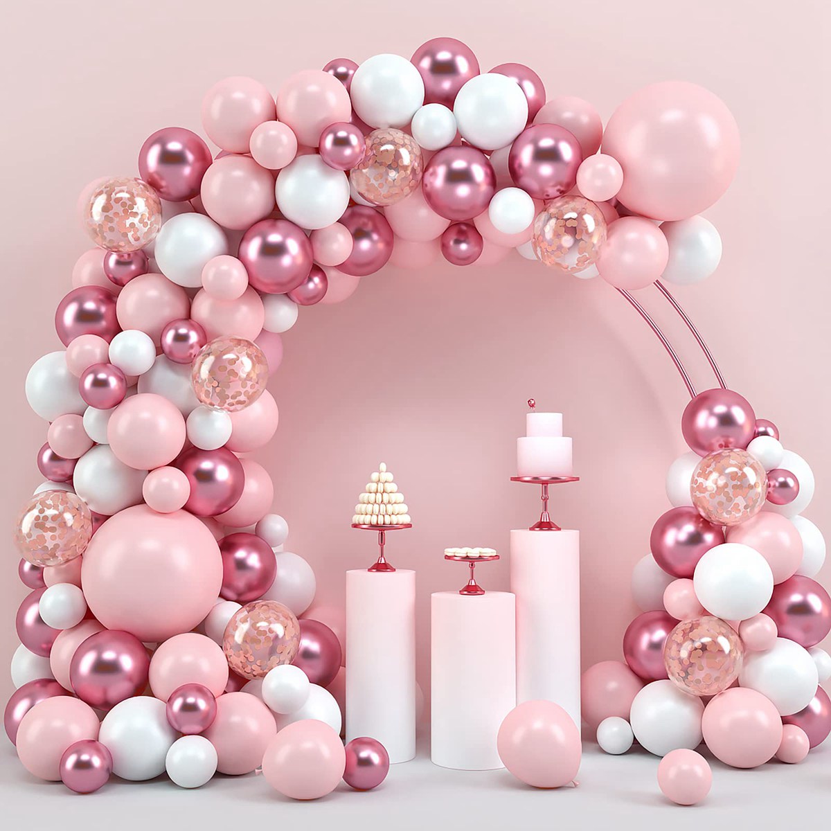 Pink Macaron Balloons Garland  - Wedding Day Supply Kit ulasan dan harga