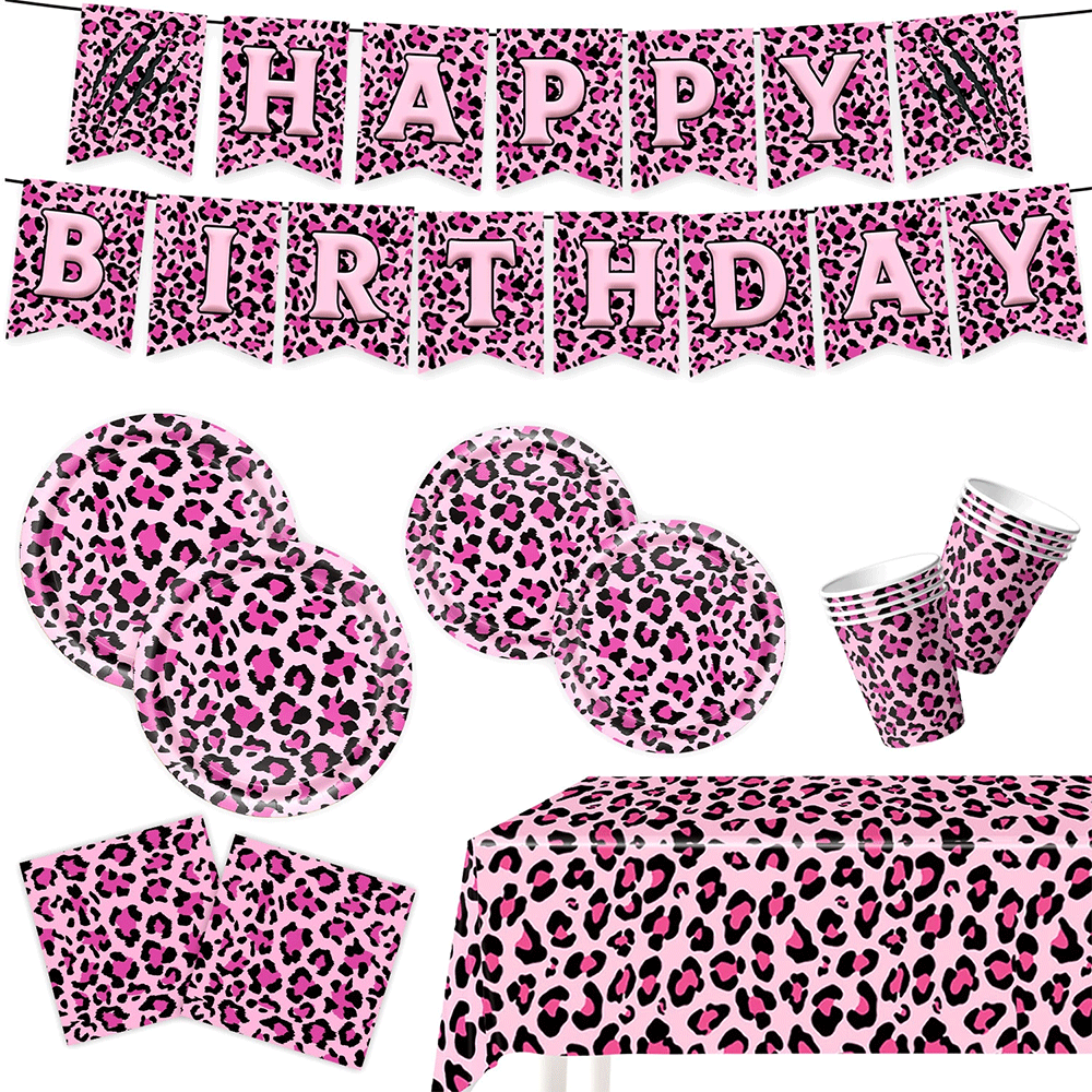 Pink Leopard Print Birthday Pa - Wedding Day Supply Kit ulasan dan harga
