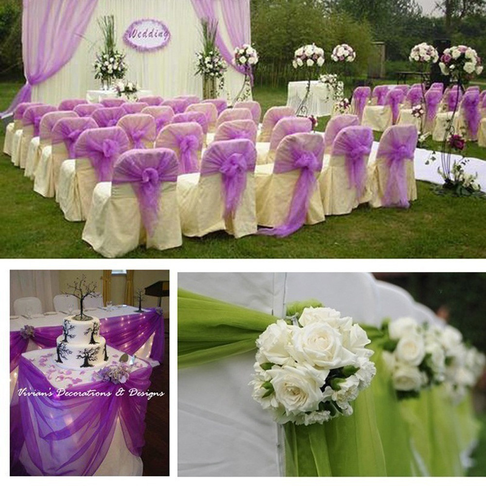 Wedding Decoration Tulle Roll  - Chair Sash Organza ulasan dan harga