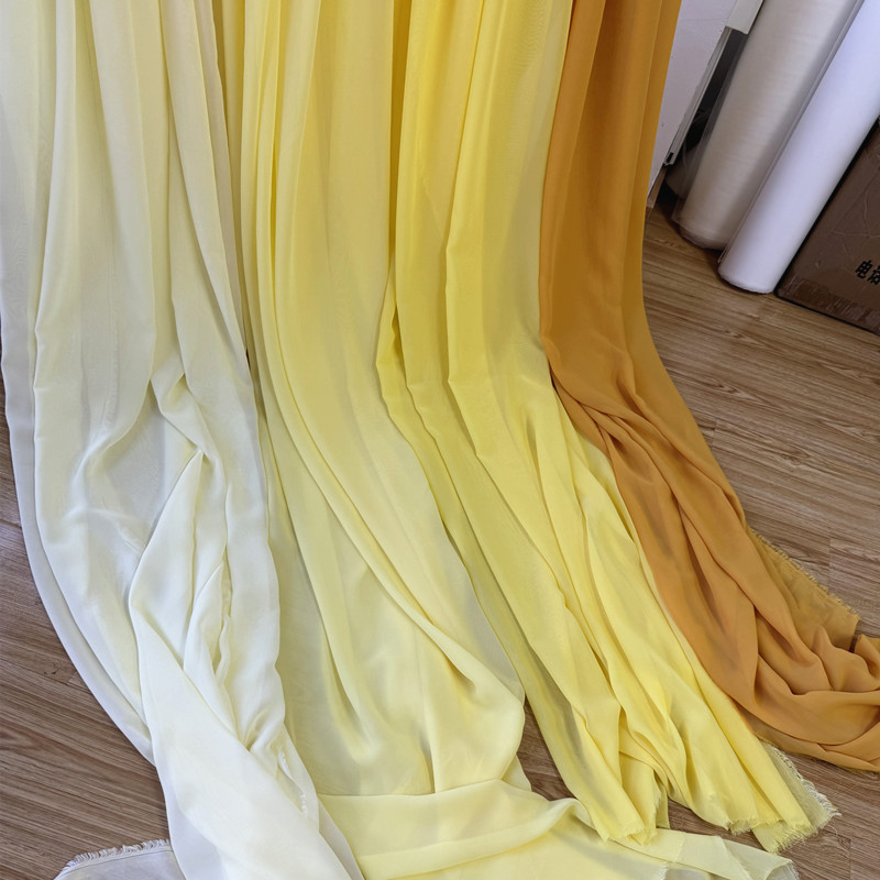 White Yellow Chiffon Fabric Br - Wedding Backdrop Curtain ulasan dan harga