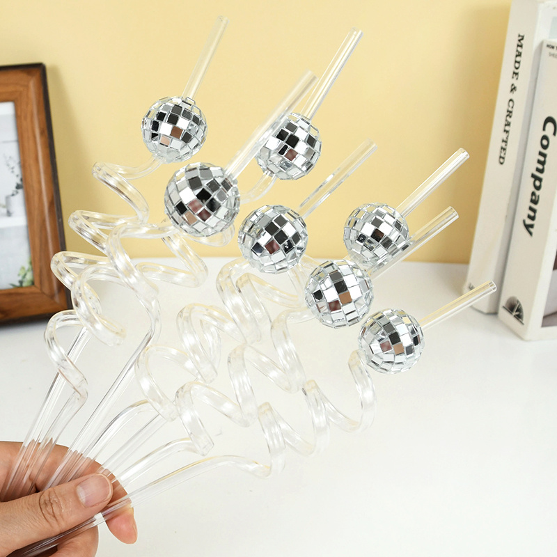 6pcs Mirror Disco Ball Straws  - Wedding Fountain ulasan dan harga