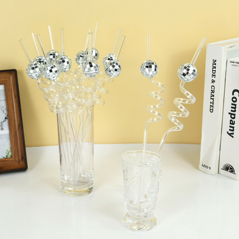 6pcs Mirror Disco Ball Straws  - Wedding Fountain ulasan dan harga