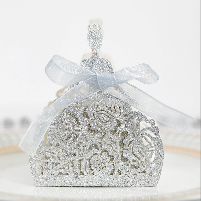 10Pcs/set Bride Flower Dresses - Wedding Favor Box ulasan dan harga