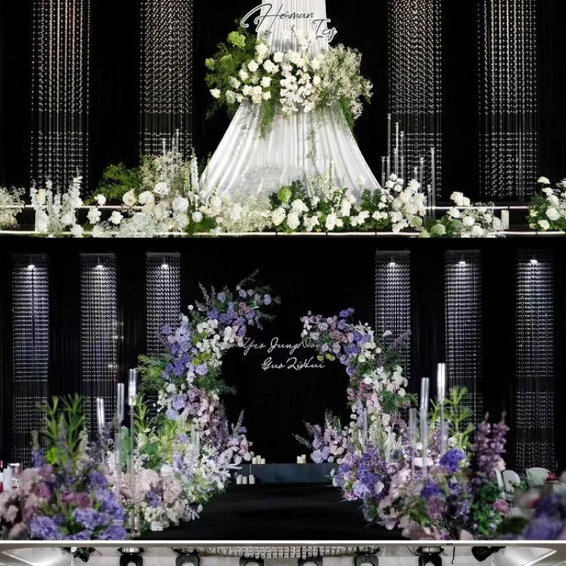 Wedding Hollow Crystal Strings - Wedding Backdrop Curtain ulasan dan harga