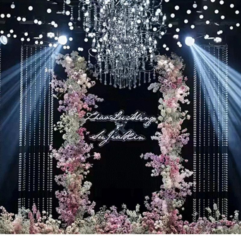 Wedding Hollow Crystal Strings - Wedding Backdrop Curtain ulasan dan harga