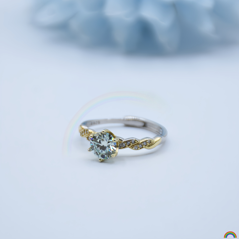 S925 silver inlaid moissanite  - Wedding Superstar ulasan dan harga