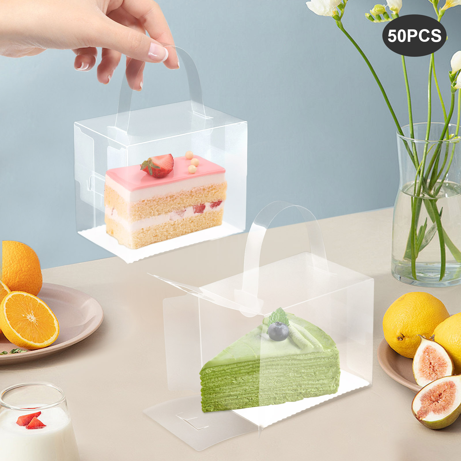 50 Pcs Clear Cake Boxes Set, P - Wedding Favor Box ulasan dan harga