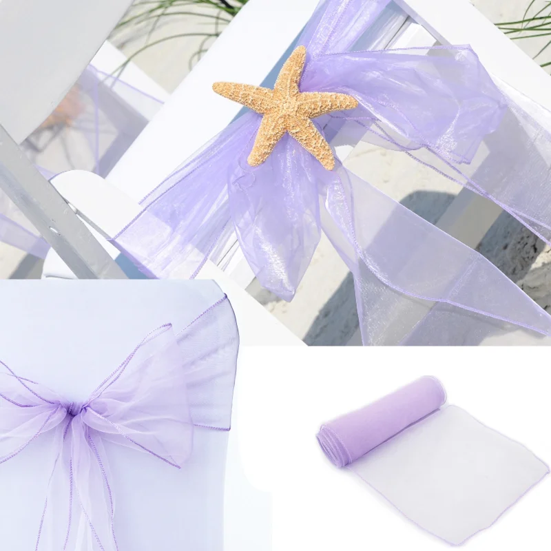Wedding Chair Decoration Organ - Chair Sash Organza ulasan dan harga