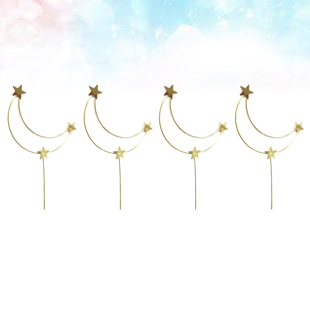 4Pcs Cake Topper Gold Star Moo - Wedding Cake Supply ulasan dan harga