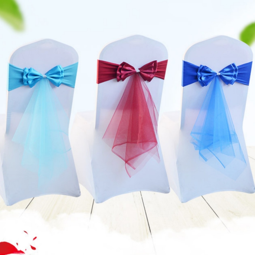 Stretch Bow Knot Customizable  - Chair Sash Organza ulasan dan harga