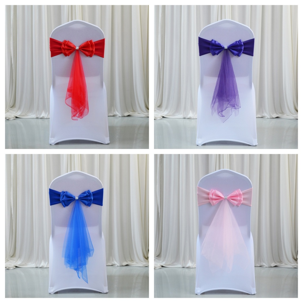 Stretch Bow Knot Customizable  - Chair Sash Organza ulasan dan harga