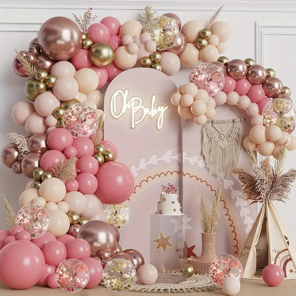 137pcs Vintage Pink Rose White - Wedding Day Supply Kit ulasan dan harga