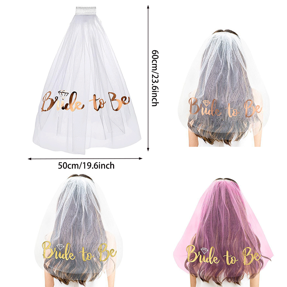 Bride To Be Veil Rose Gold Hen - Wedding Supply Store ulasan dan harga