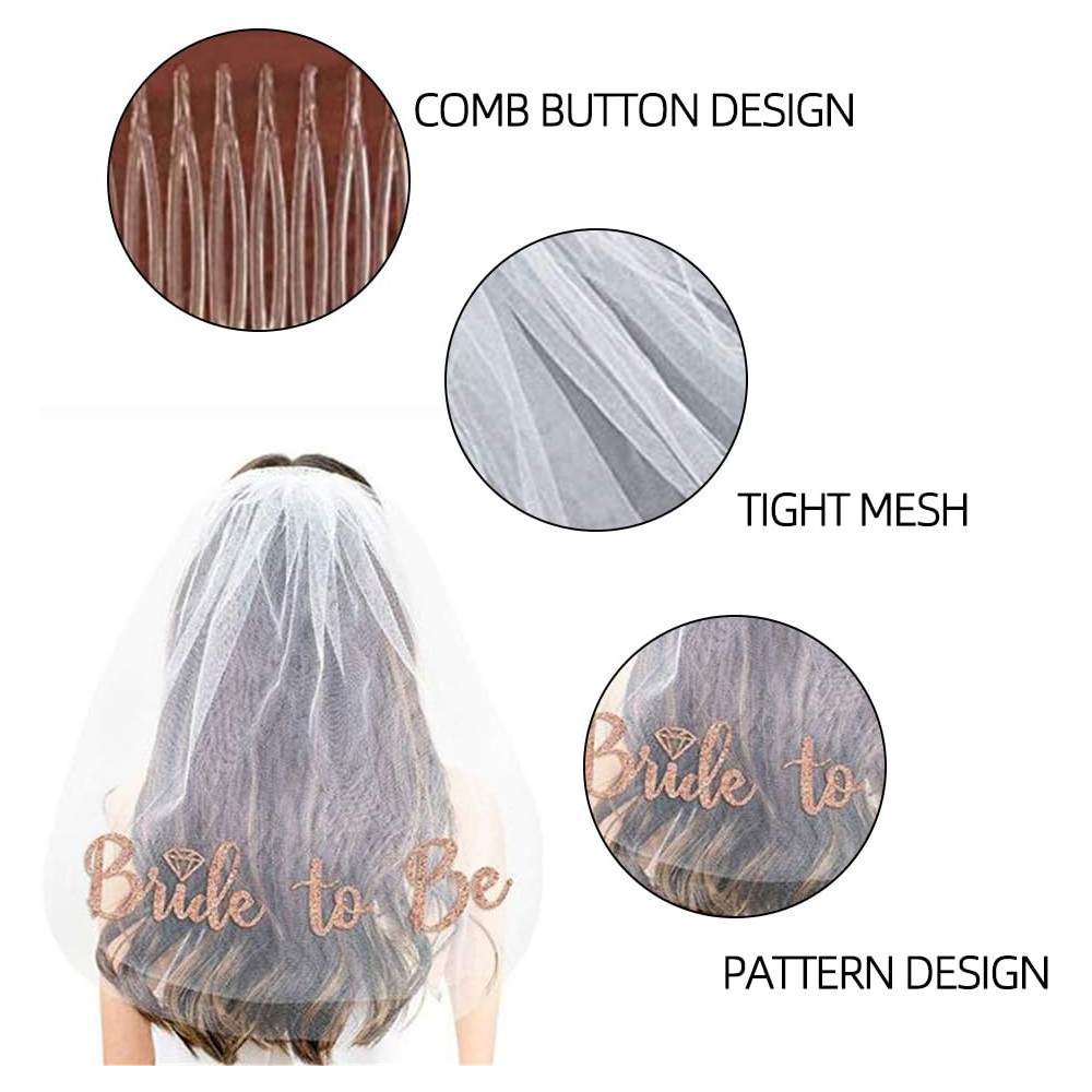 Bride To Be Veil Rose Gold Hen - Wedding Supply Store ulasan dan harga