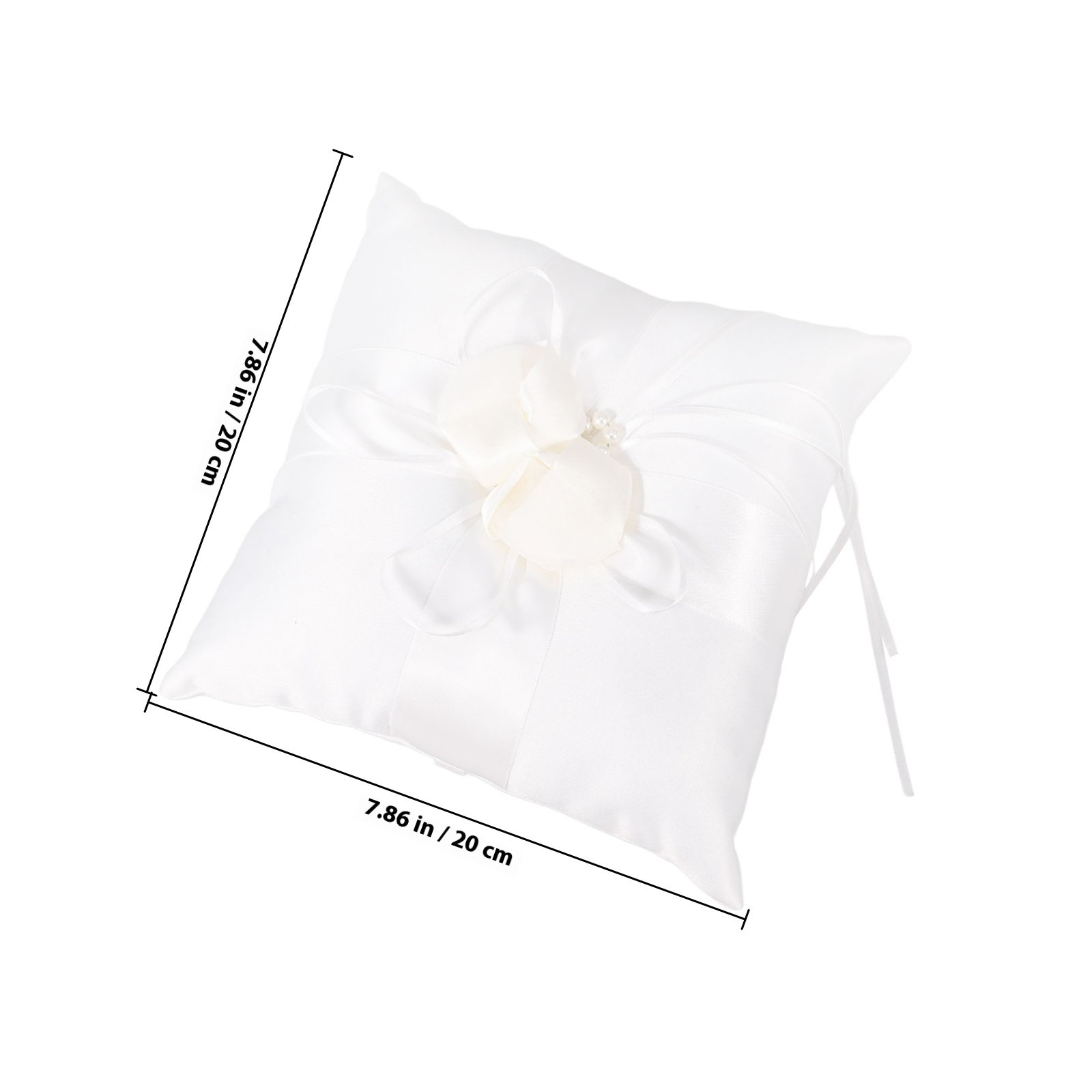 20x20cm Bridal Ring Pillow Whi - Ring Bearer Pillow ulasan dan harga