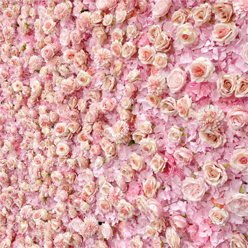 Uflower Pink Rose Hydrangea Cl - Wedding Backdrop Curtain ulasan dan harga