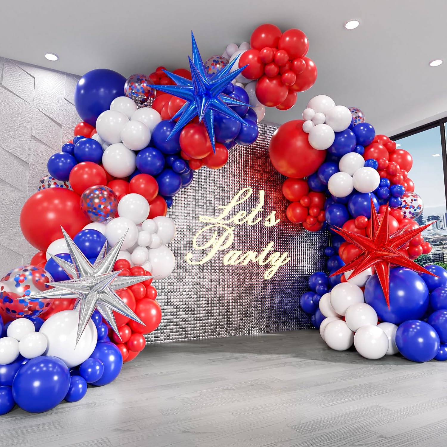 129pcs Red White and Blue Ball - Wedding Day Supply Kit ulasan dan harga