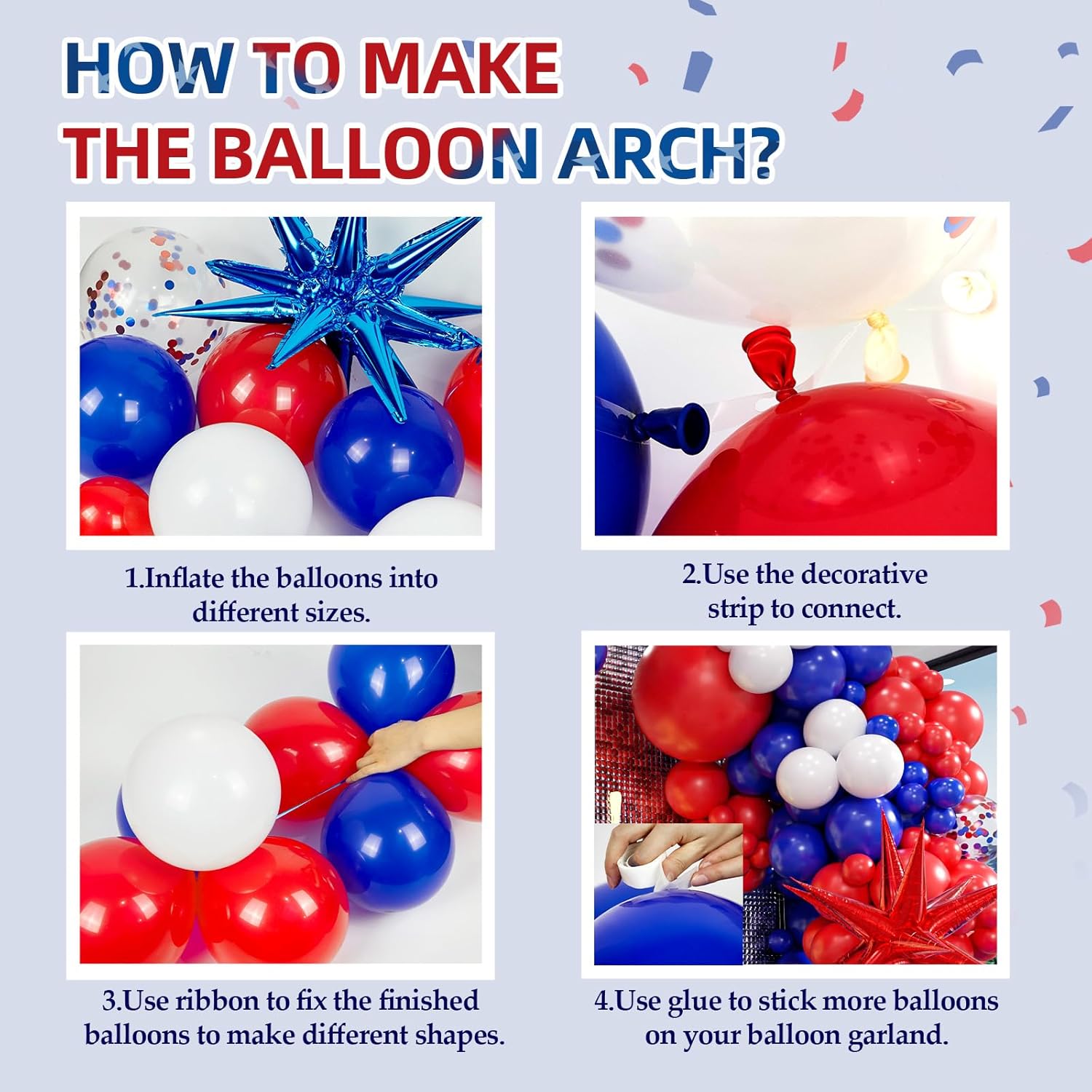 129pcs Red White and Blue Ball - Wedding Day Supply Kit ulasan dan harga