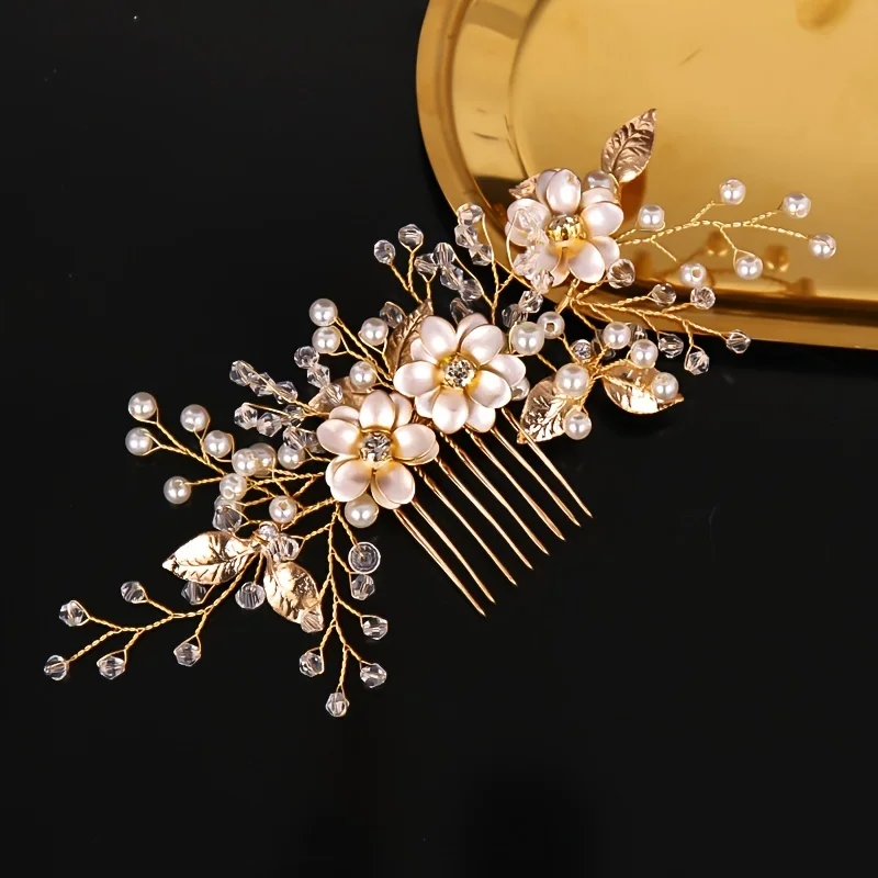 Handmade Gold Color Flower Hai - Wedding Supply Store ulasan dan harga