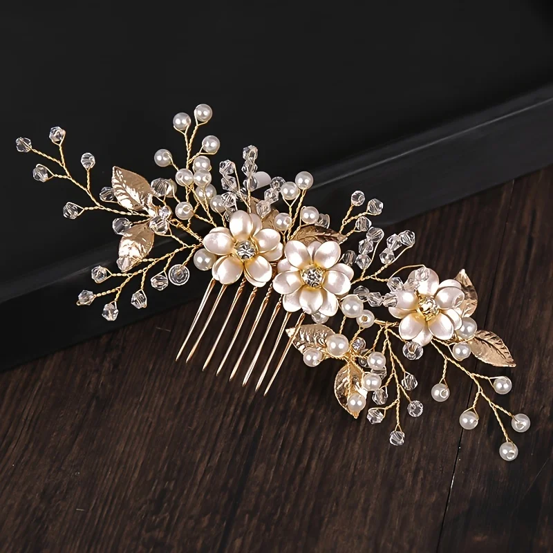 Handmade Gold Color Flower Hai - Wedding Supply Store ulasan dan harga