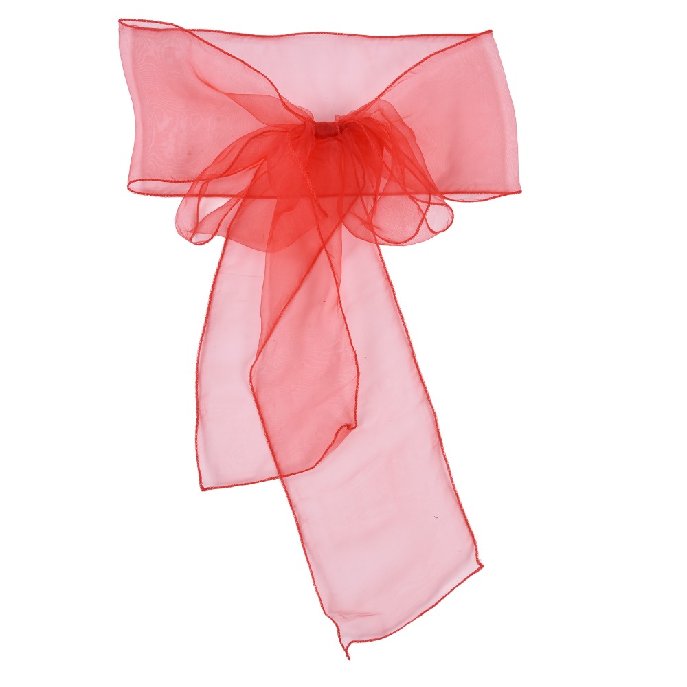 10Pcs Blue, red, yellow, purpl - Chair Sash Organza ulasan dan harga