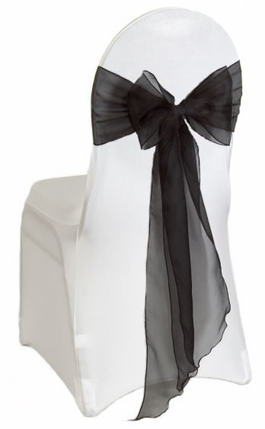 NEW CHAIR BOWS 50pcs/LOT Black - Chair Sash Organza ulasan dan harga
