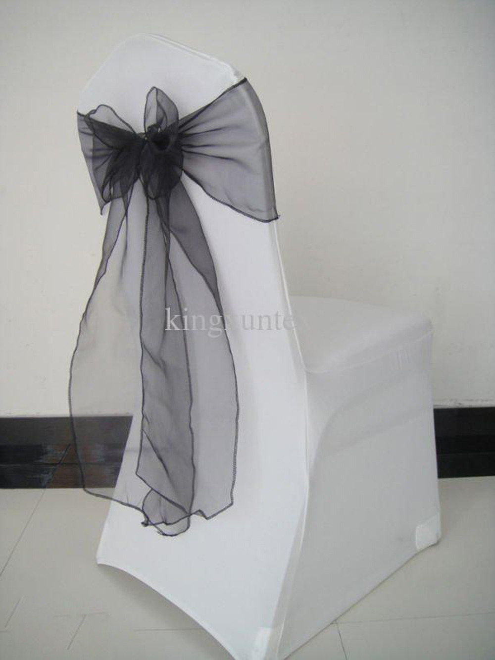 NEW CHAIR BOWS 50pcs/LOT Black - Chair Sash Organza ulasan dan harga
