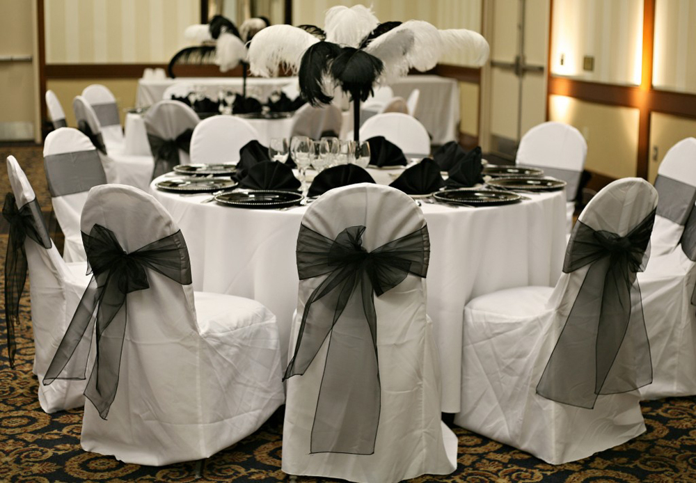 NEW CHAIR BOWS 50pcs/LOT Black - Chair Sash Organza ulasan dan harga