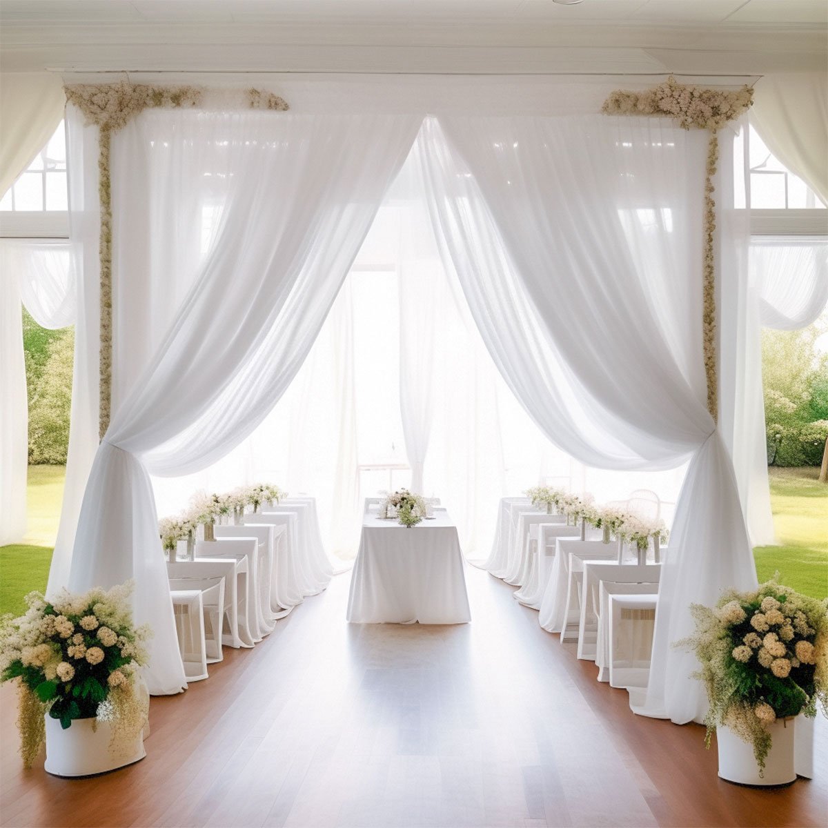 White Wedding Decoration Tulle - Chair Sash Organza ulasan dan harga
