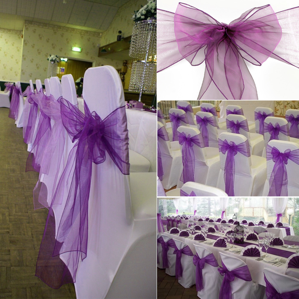 1pcs Organza Chair Sashes Knot - Chair Sash Organza ulasan dan harga