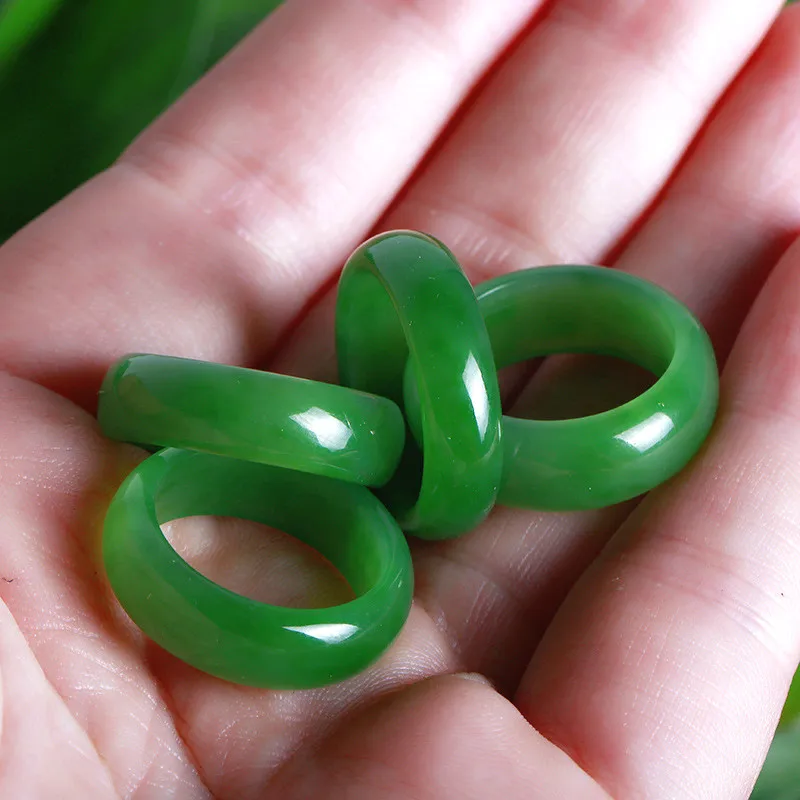 Natural Green Hetian Jade Ring - Wedding Zone ulasan dan harga