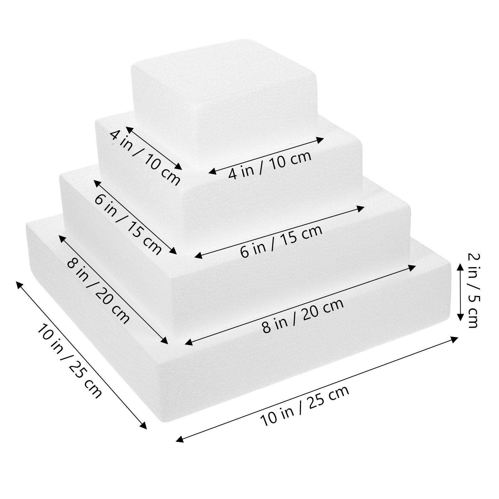 4Pcs Cake Dummy White DIY Deco - Wedding Cake Supply ulasan dan harga